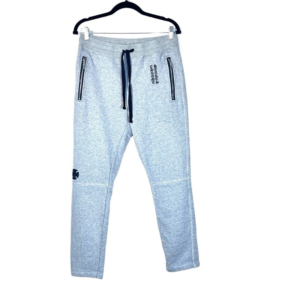 CHROME HEARTS Leather Cross Script Grey Sweatpant… - image 4